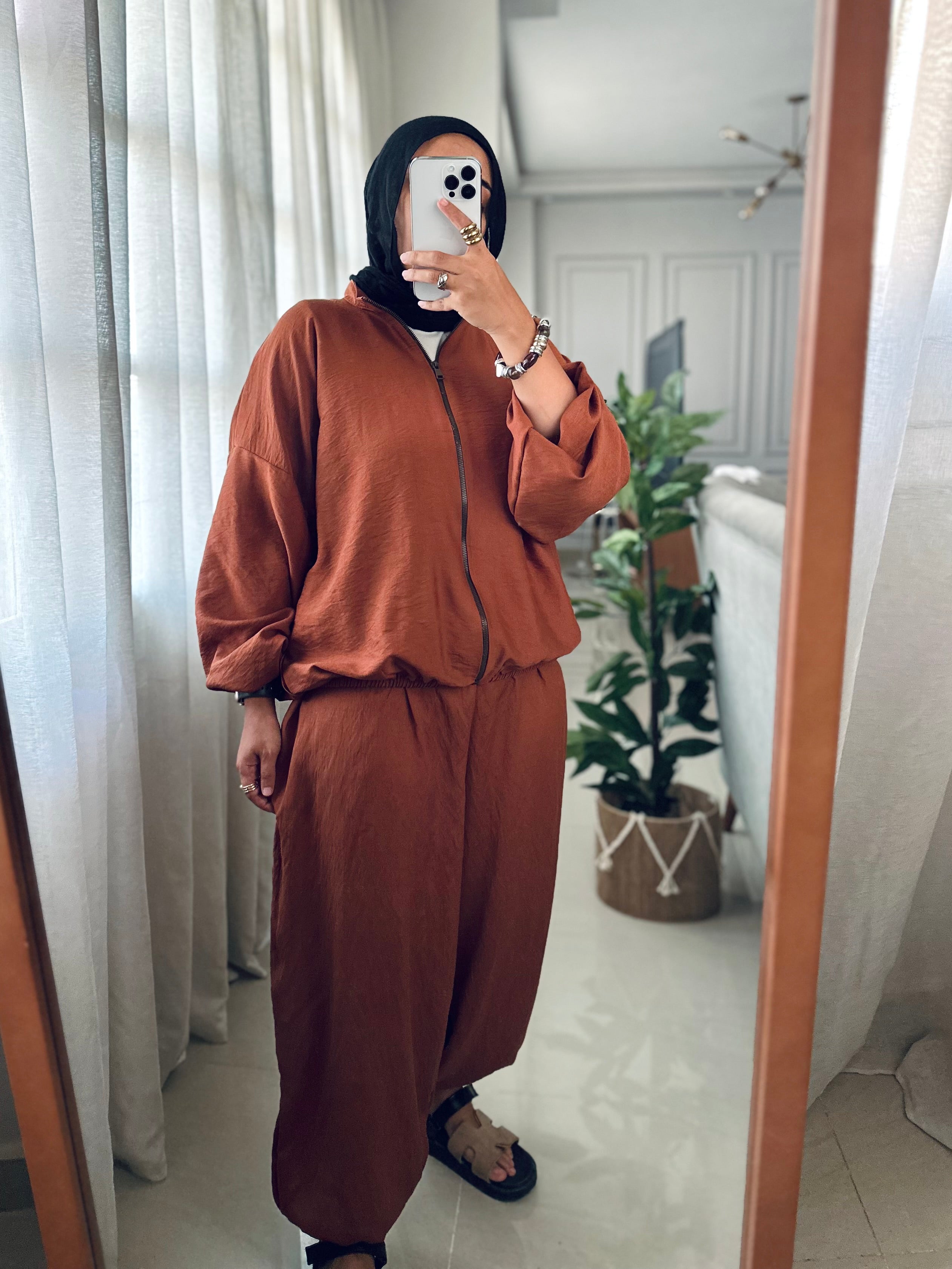 Balloon Track Suit in Cinnamon