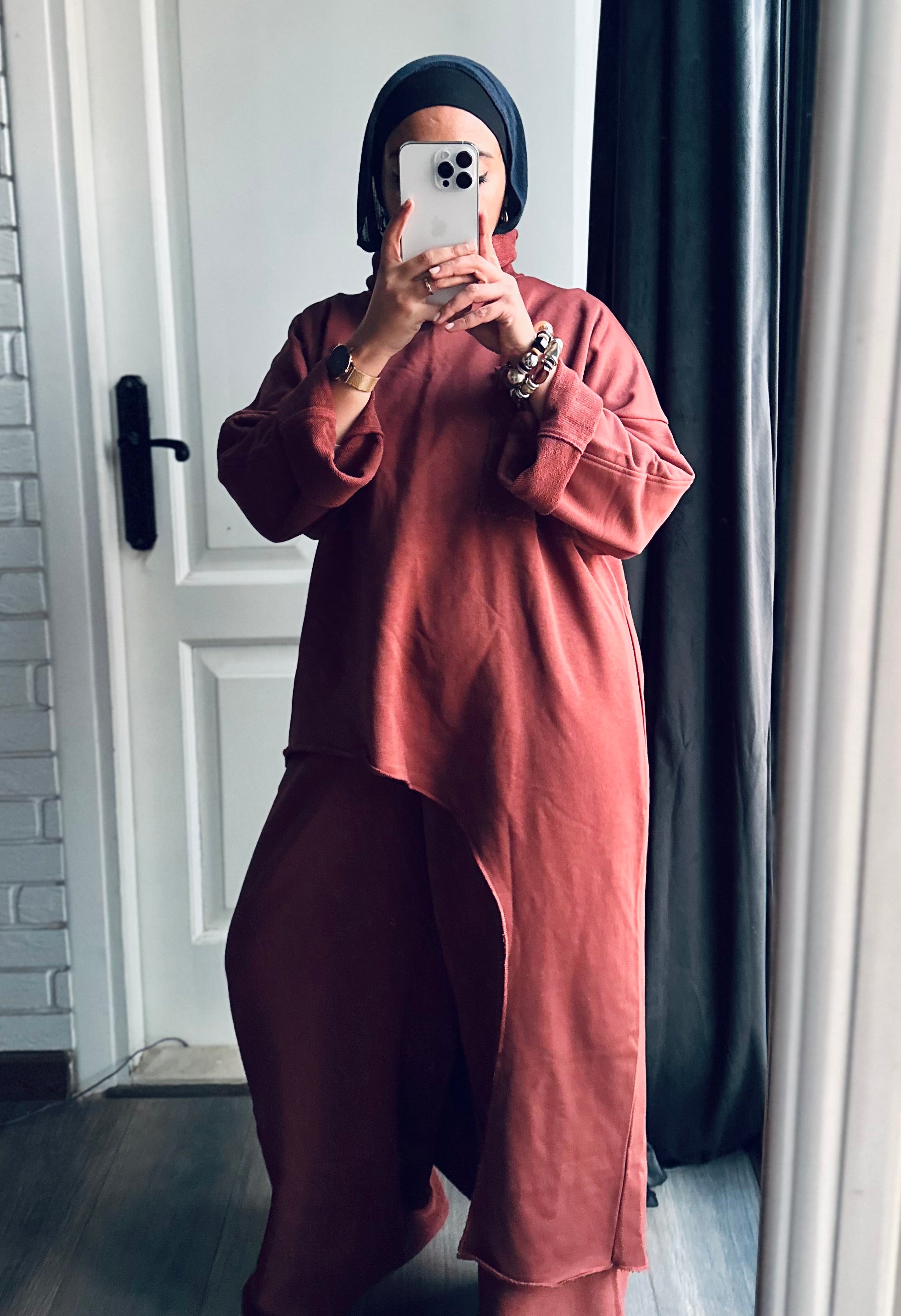 Melton Side Tunic in Taube