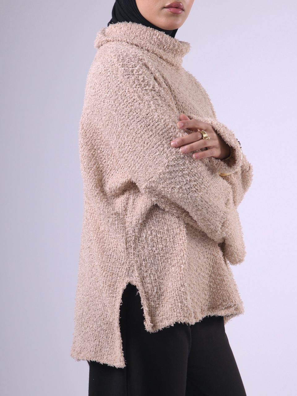 Aura Knit Pullover in Beige