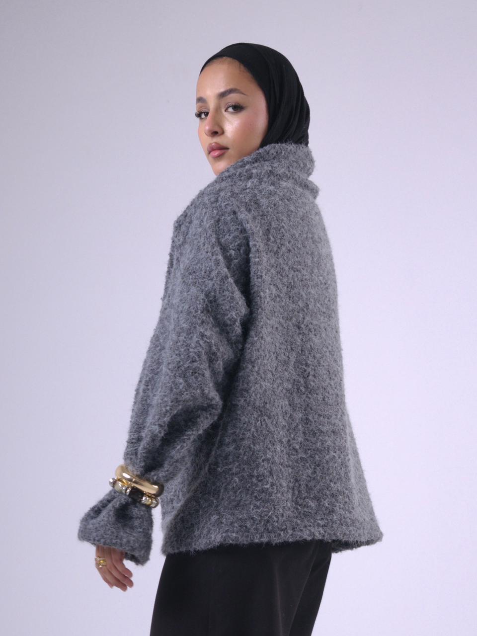 Layali Mohair Pullover in Grey