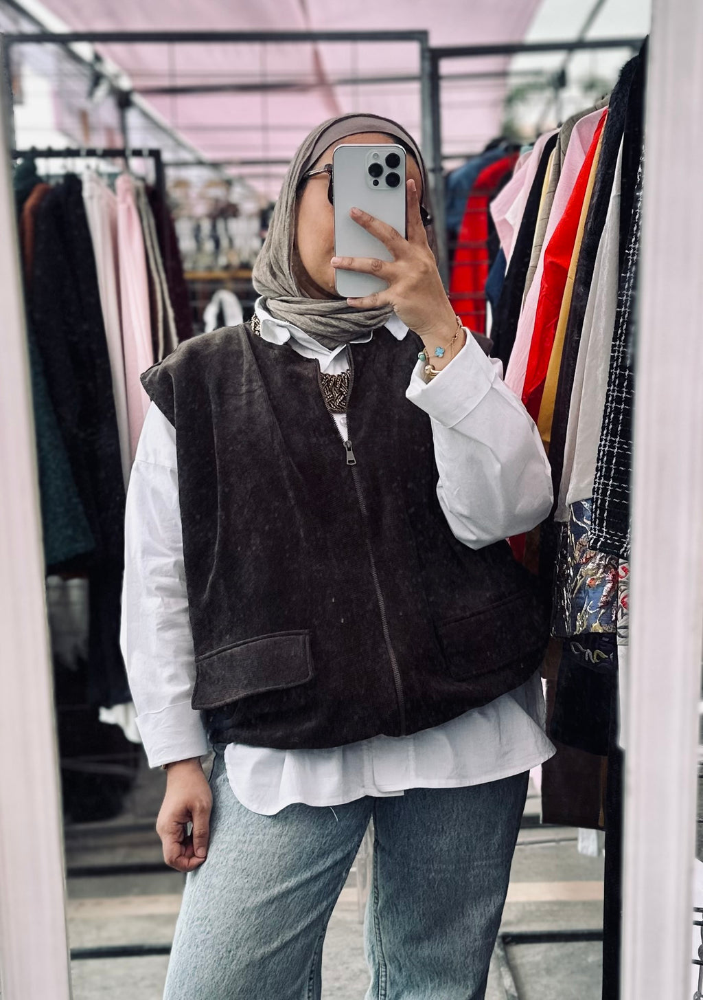 Suede Vest in Dark Brown