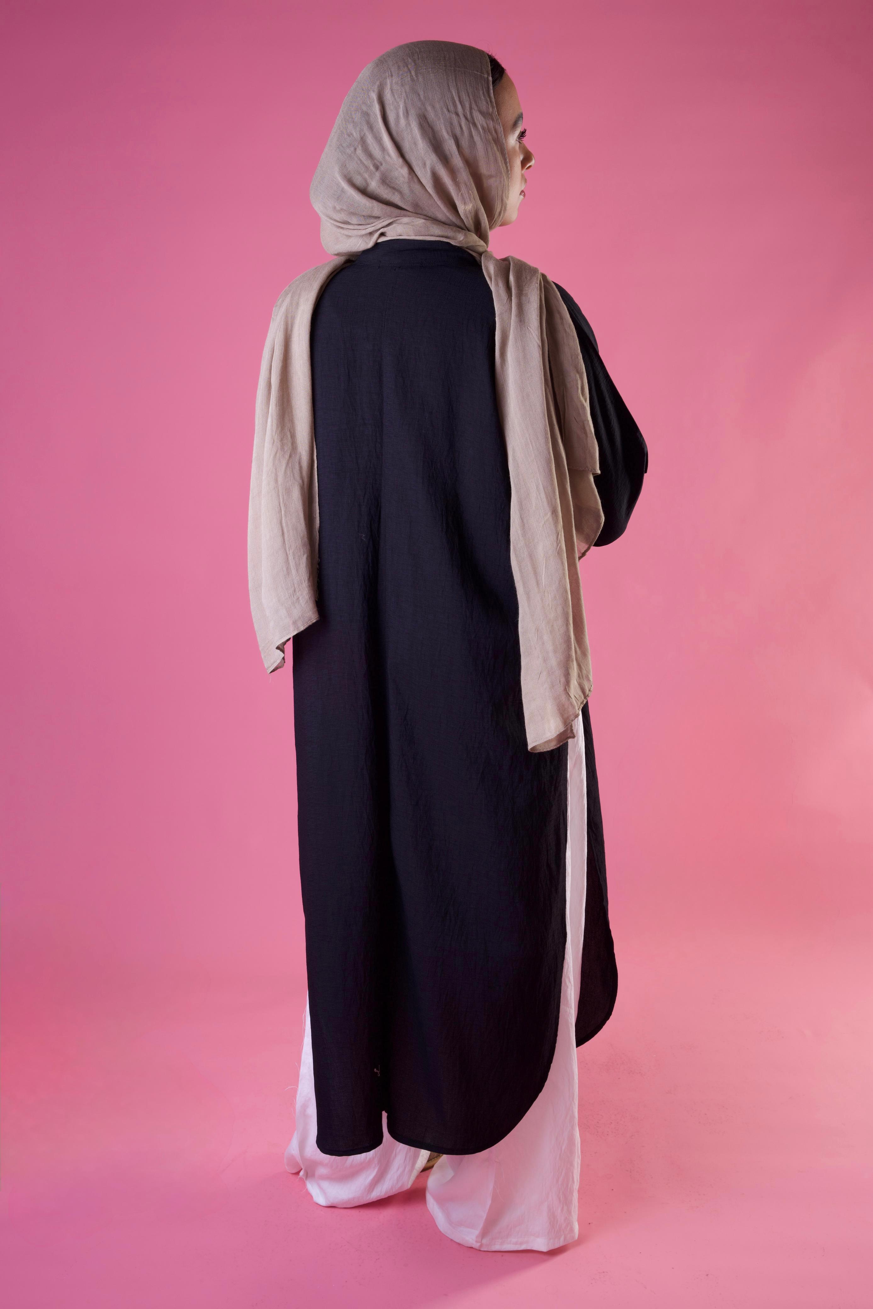 Slit Cut Long Shirt In Black