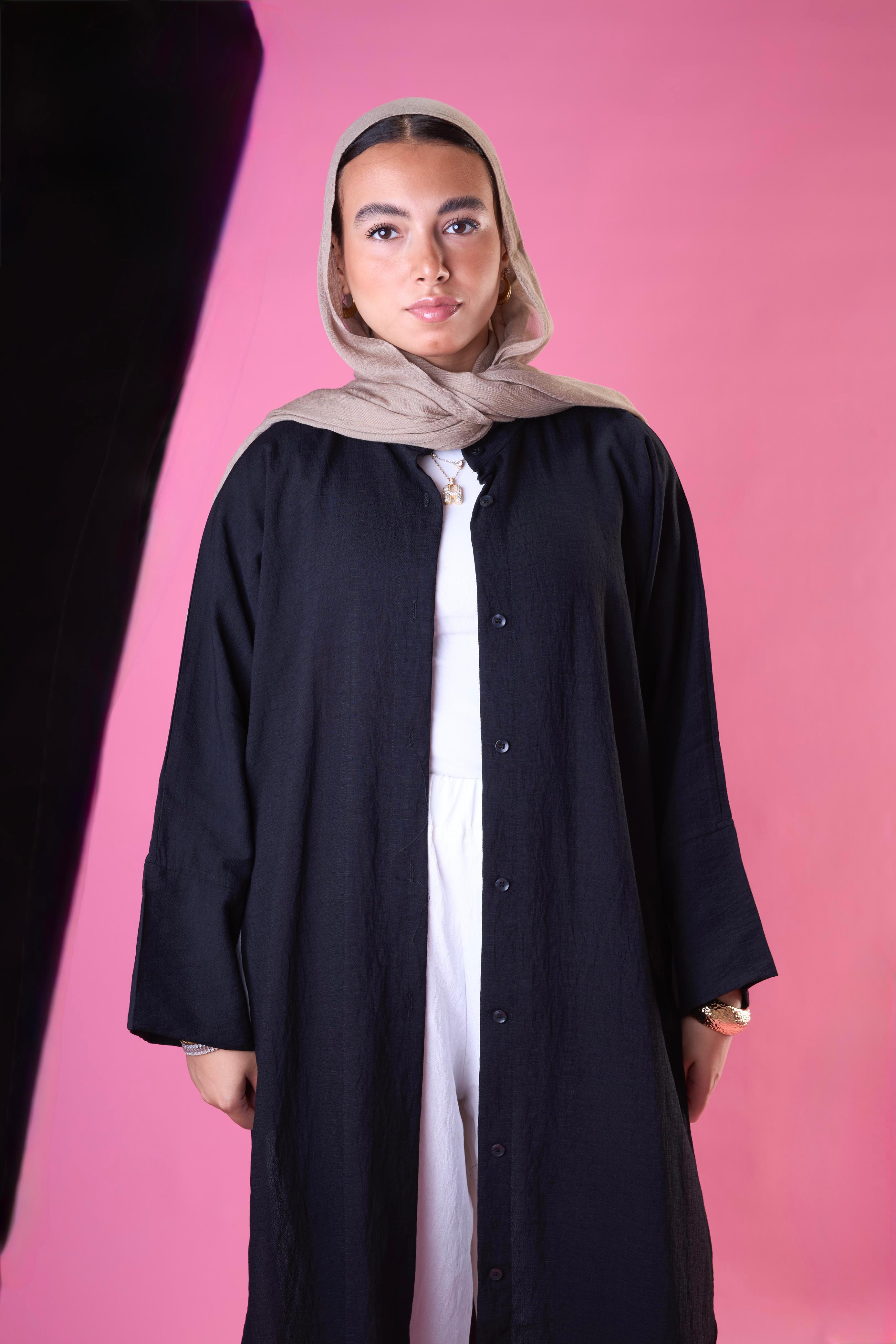 Slit Cut Long Shirt In Black