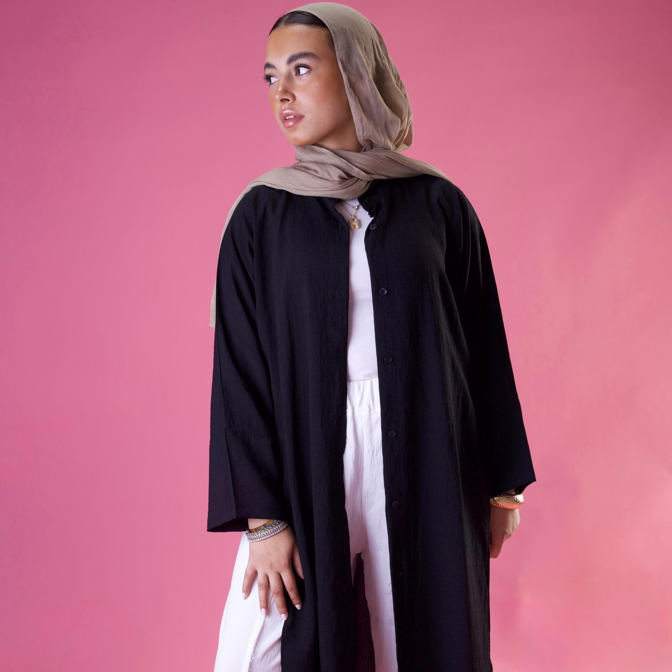 Slit Cut Long Shirt In Black