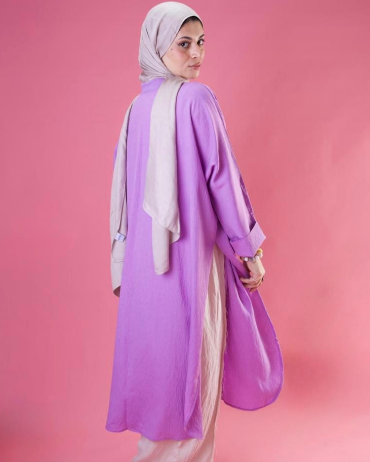 Slit Cut Long Shirt In Lavender