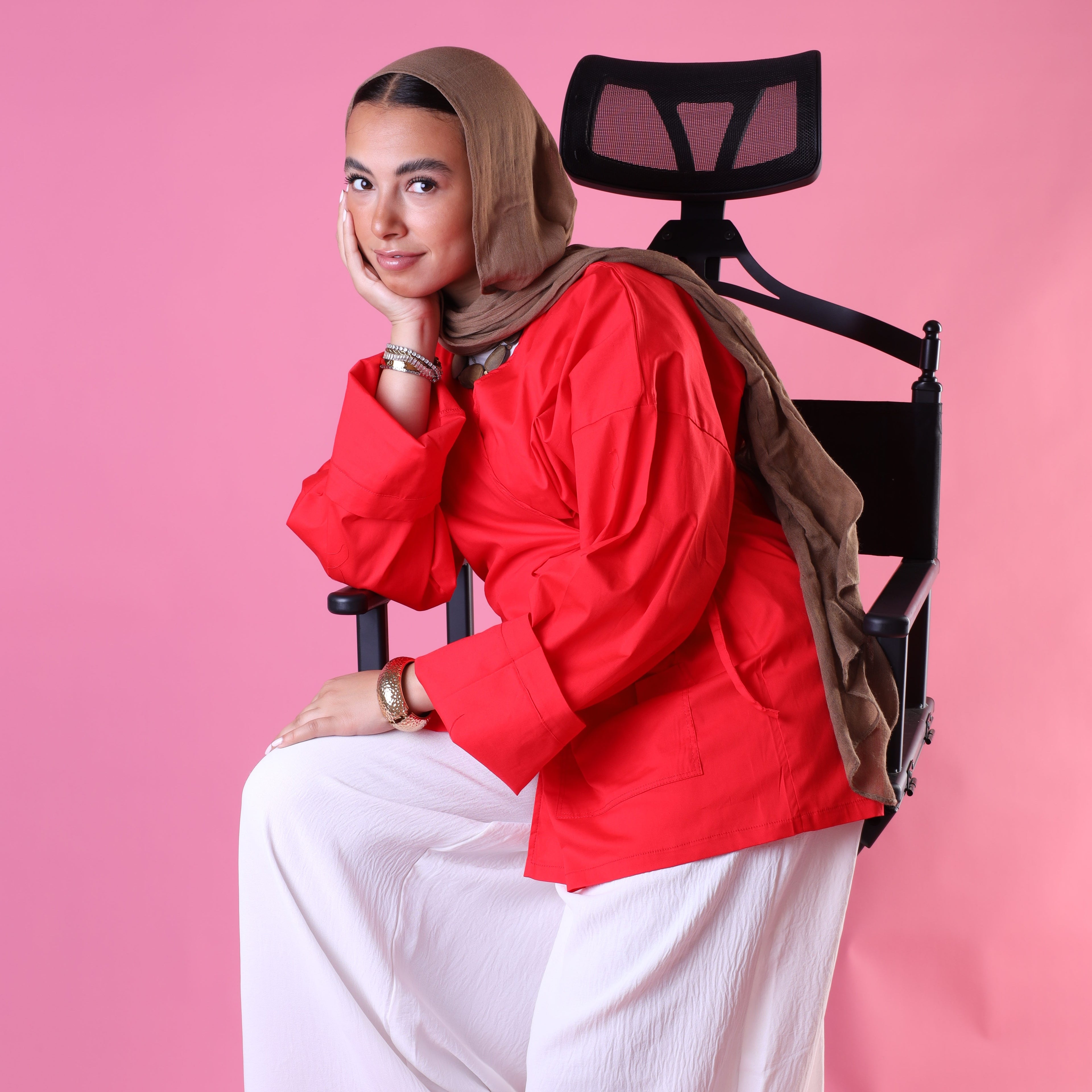 Tied Up Wrap Blouse In Red