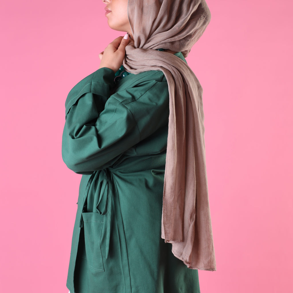 Tied Up Wrap Blouse In Green