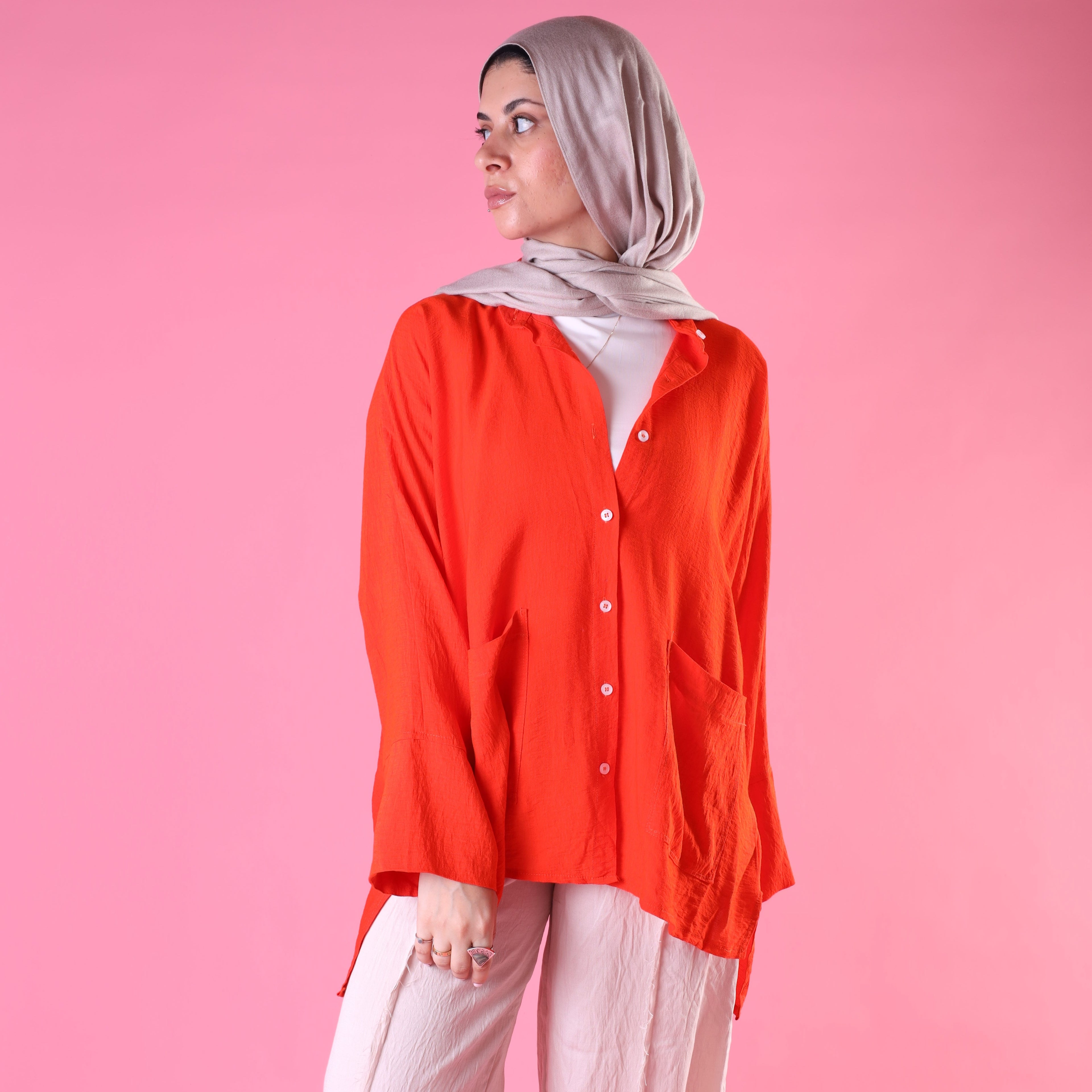 Pockets Shirt In Orange
