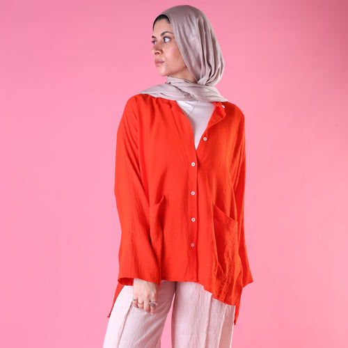 Pockets Shirt In Orange