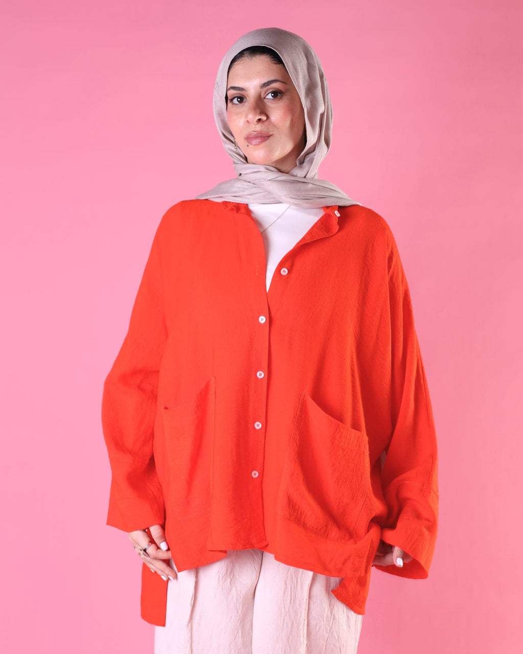 Pockets Shirt In Orange
