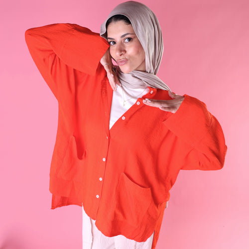 Pockets Shirt In Orange
