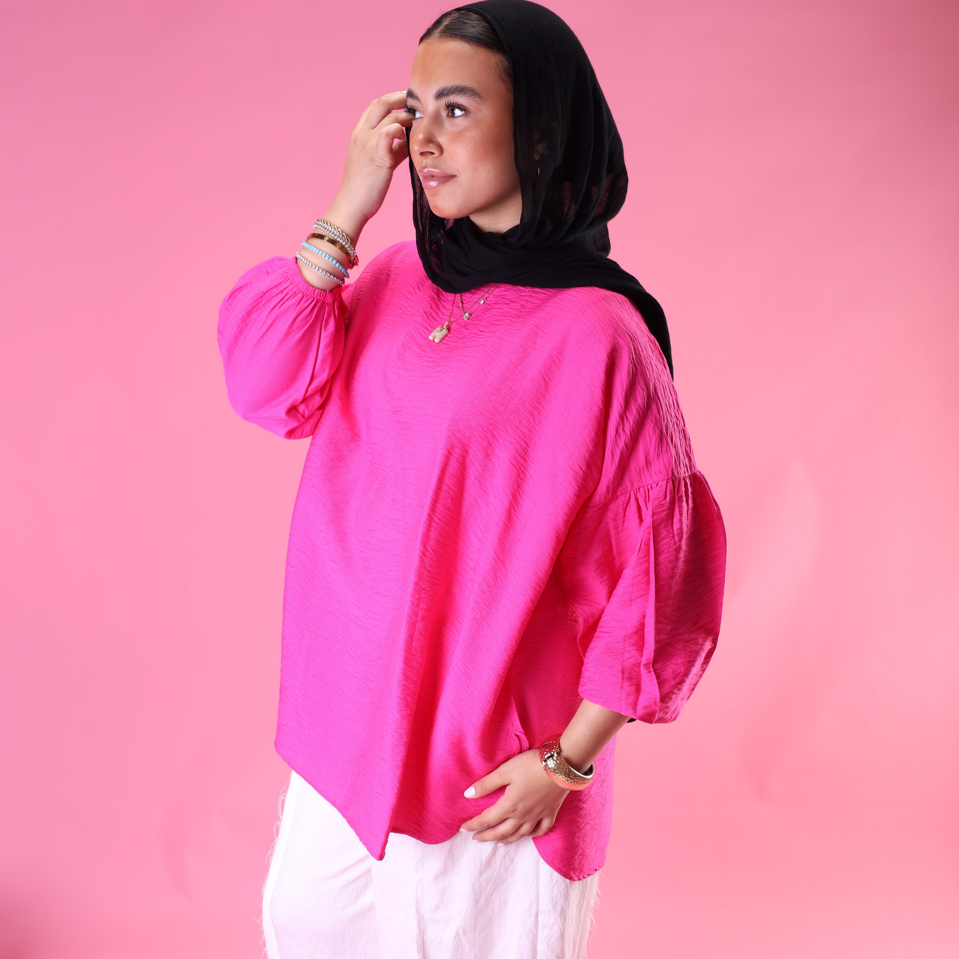 Softline Ruffle Blouse in Pink