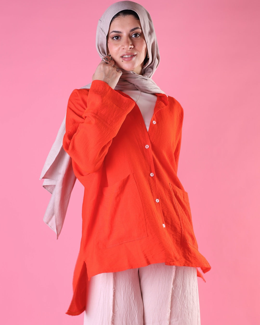 Pockets Shirt In Orange