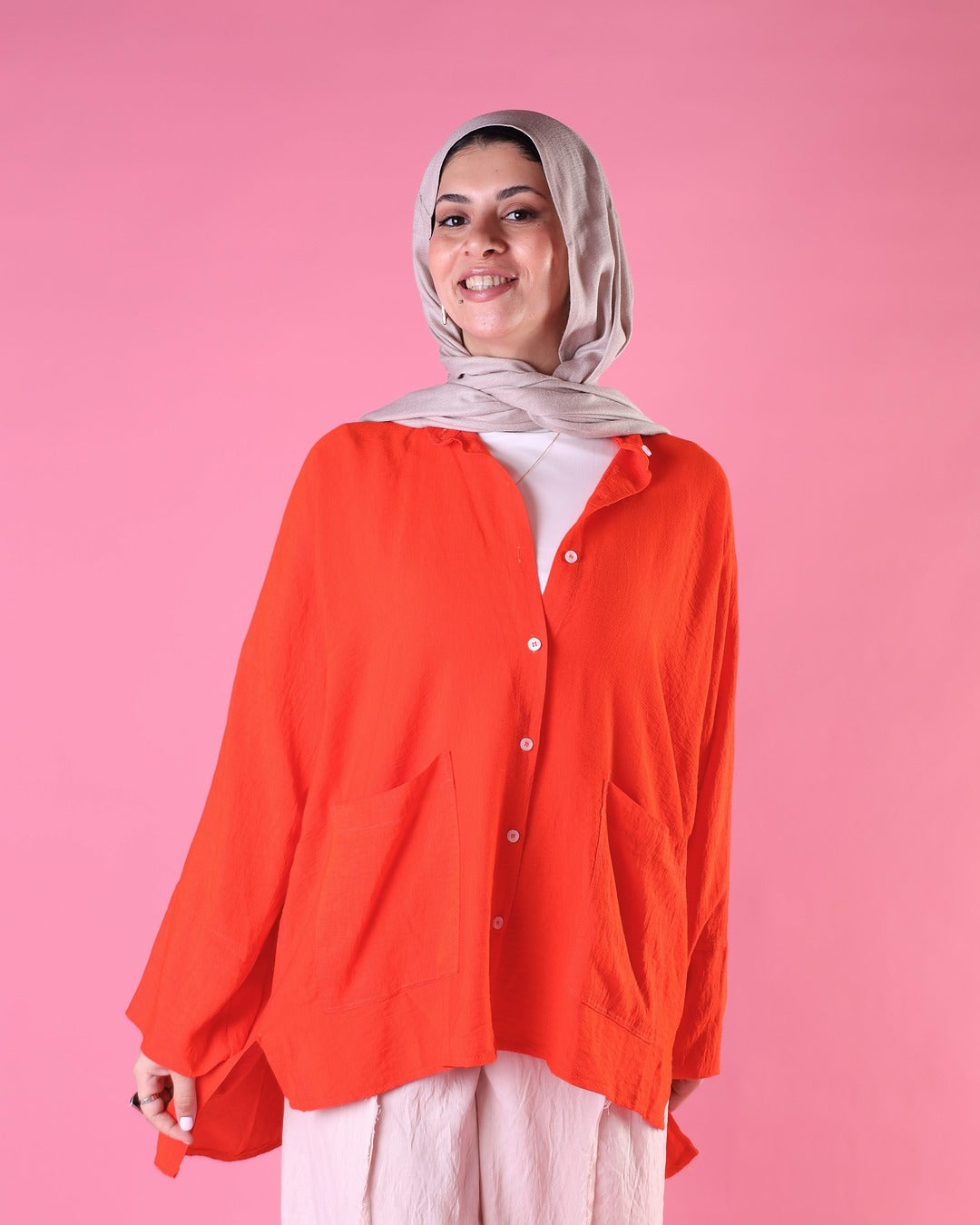 Pockets Shirt In Orange